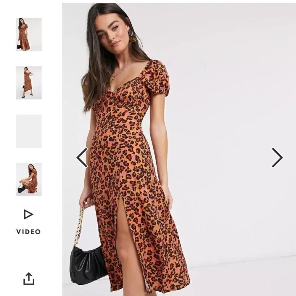 NWT French Connection Animal Print Midi Dress